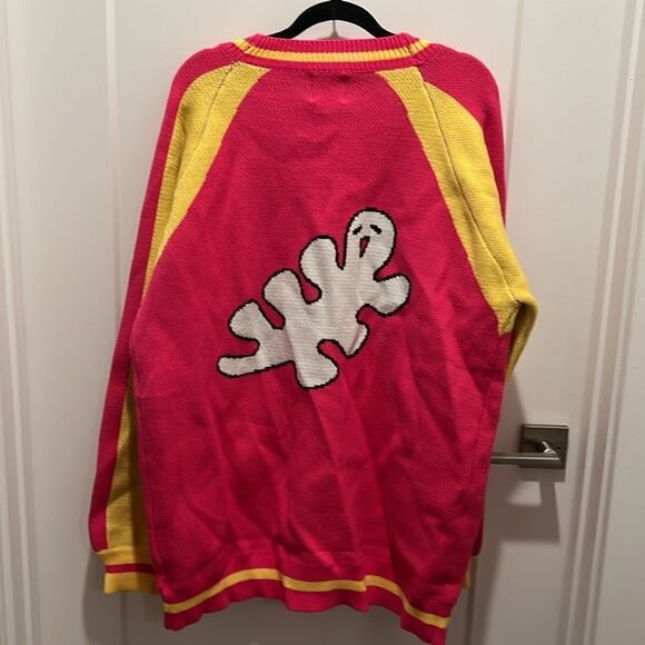 Steady Hands Varsity Cardigan Sweater. With Funky Design - Picture 5 of 9